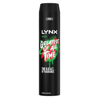 Lynx XXL Deodorant Bodyspray Africa 48H The G.O.A.T. of Fragrance 250ml, 12pk - 5cm / 21cm
