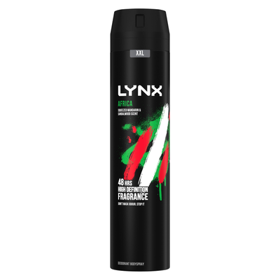 Lynx XXL Deodorant Bodyspray Africa 48H The G.O.A.T. of Fragrance 250ml, 12pk - 5cm / 21cm - Thumbnail 2