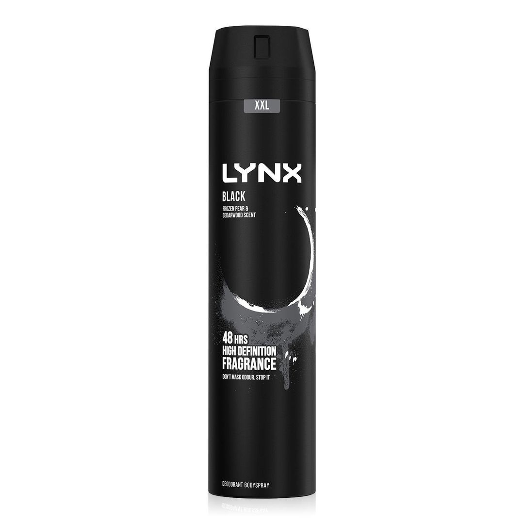 Lynx XXL Aerosol Deodorant Body Spray Black 48H Protection 250ml, 30Pack - 6cm / 12cm - Image 1