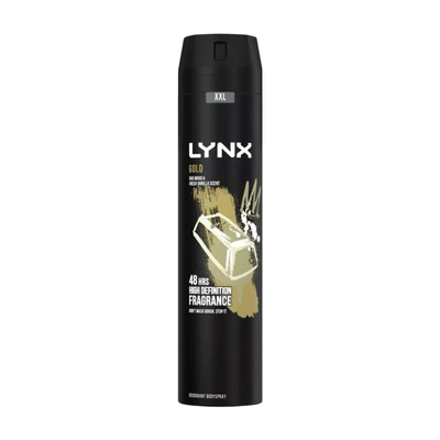 Lynx XXL Aerosol Deodorant Body Spray Gold 48H Protection 250ml, 12 Pack - 5cm