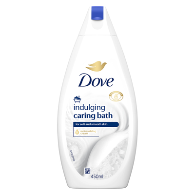 Dove Caring Bath Indulging Cream Bath Soak with Moisturising Cream, 3x450ml - White