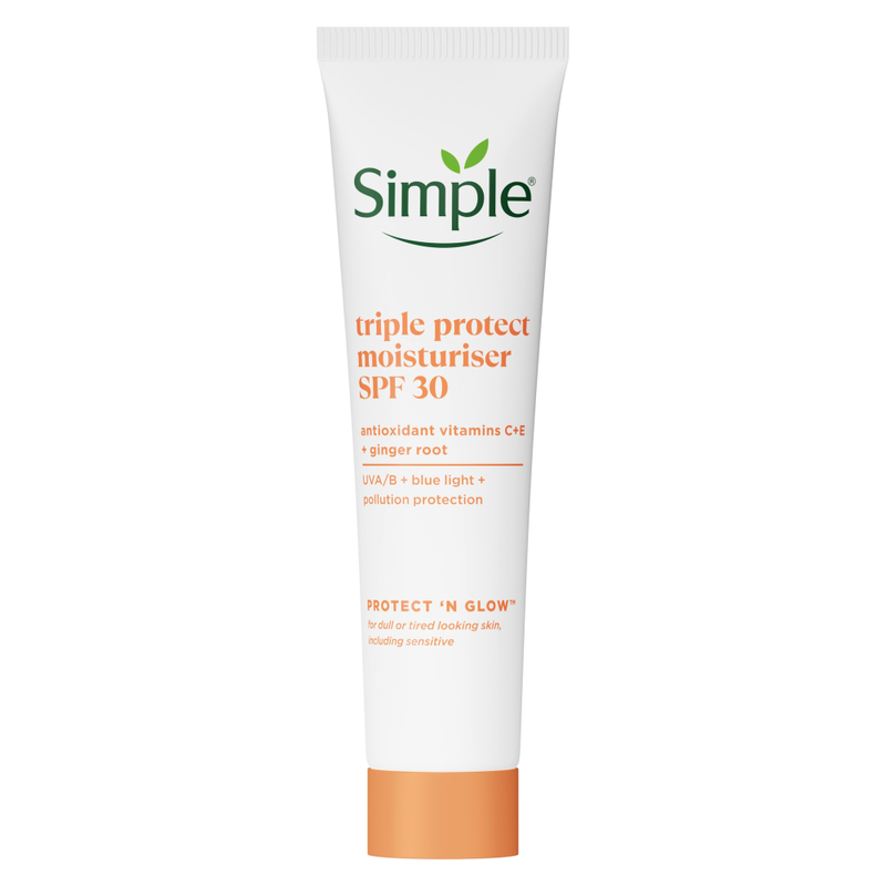 Simple Triple Protection Moisturiser SPF 30 For Dull and Tired Skin, 40ml - Buy 2 - Image 1