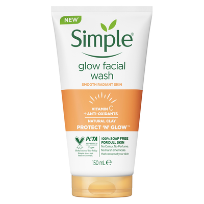 Simple Protect and Glow Express Glow Clay Polish Face Wash, 150ml - Buy 1 / 1