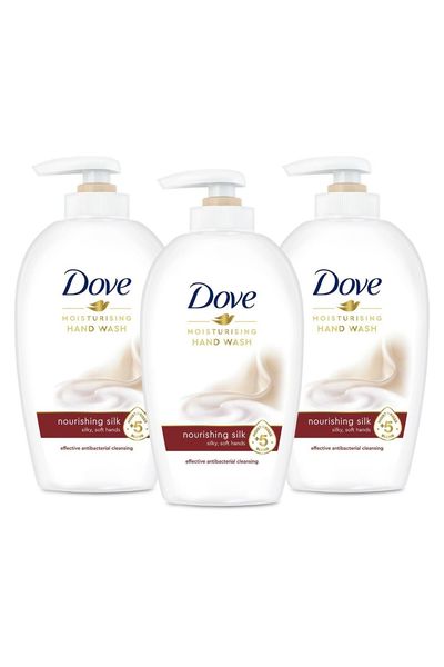 Dove Moisturising 'Hand Wash', Nourishing Silk, 3x250ml in White
