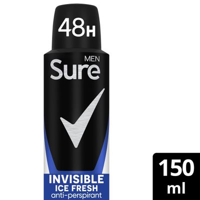 Sure Men Antiperspirant Aerosol Invisible Ice Fresh 150 ml