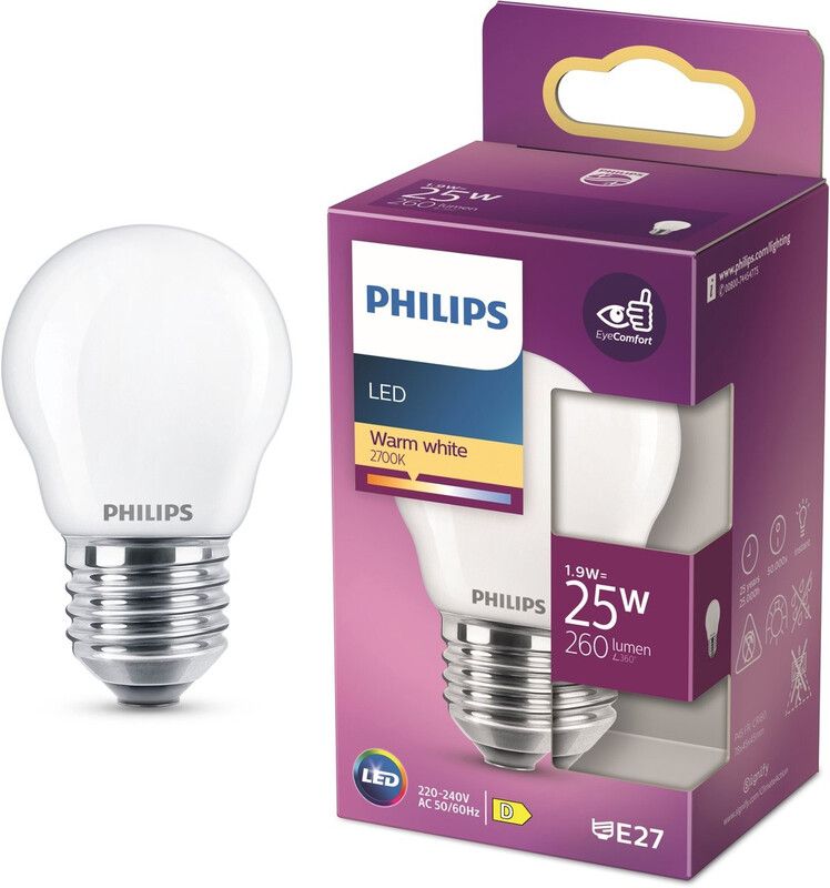 Philips golf ball LED bulb E27 2.2 W 2,700 K opal - Image 1