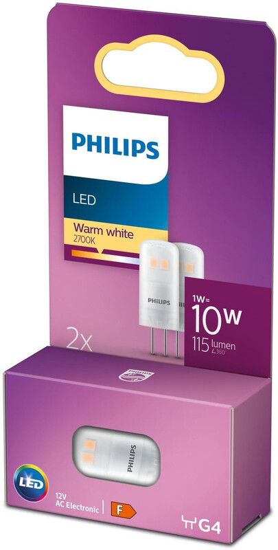 Philips bi-pin LED bulb G4 1 W 827 2-pack - Image 1