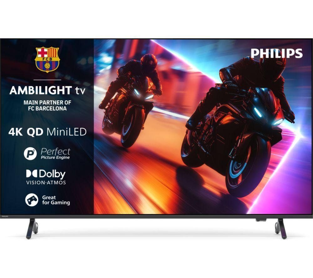 75" PHILIPS MLED910 QD-Mini LED 4K HDR Ambilight Smart TV with Freely - 75MLED910/12, Black - Image 1
