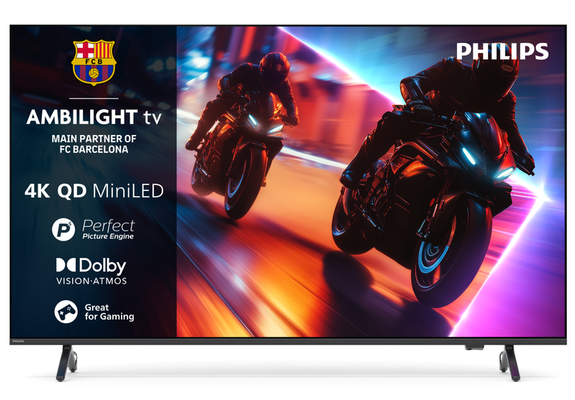75" PHILIPS MLED910 QD-Mini LED 4K HDR Ambilight Smart TV with Freely - 75MLED910/12, Black - Thumbnail 2