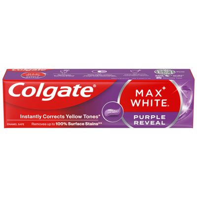 Colgate Max White Purple Reveal Instant Teeth Whitening Toothpaste 75ml - Thumbnail 2