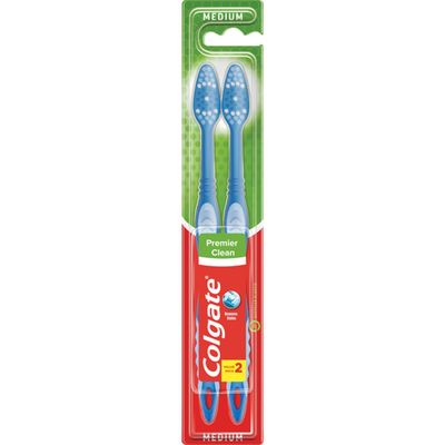 Pack of 2 Colgate Premier Clean Manual Toothbrushes - Blue - Thumbnail 2