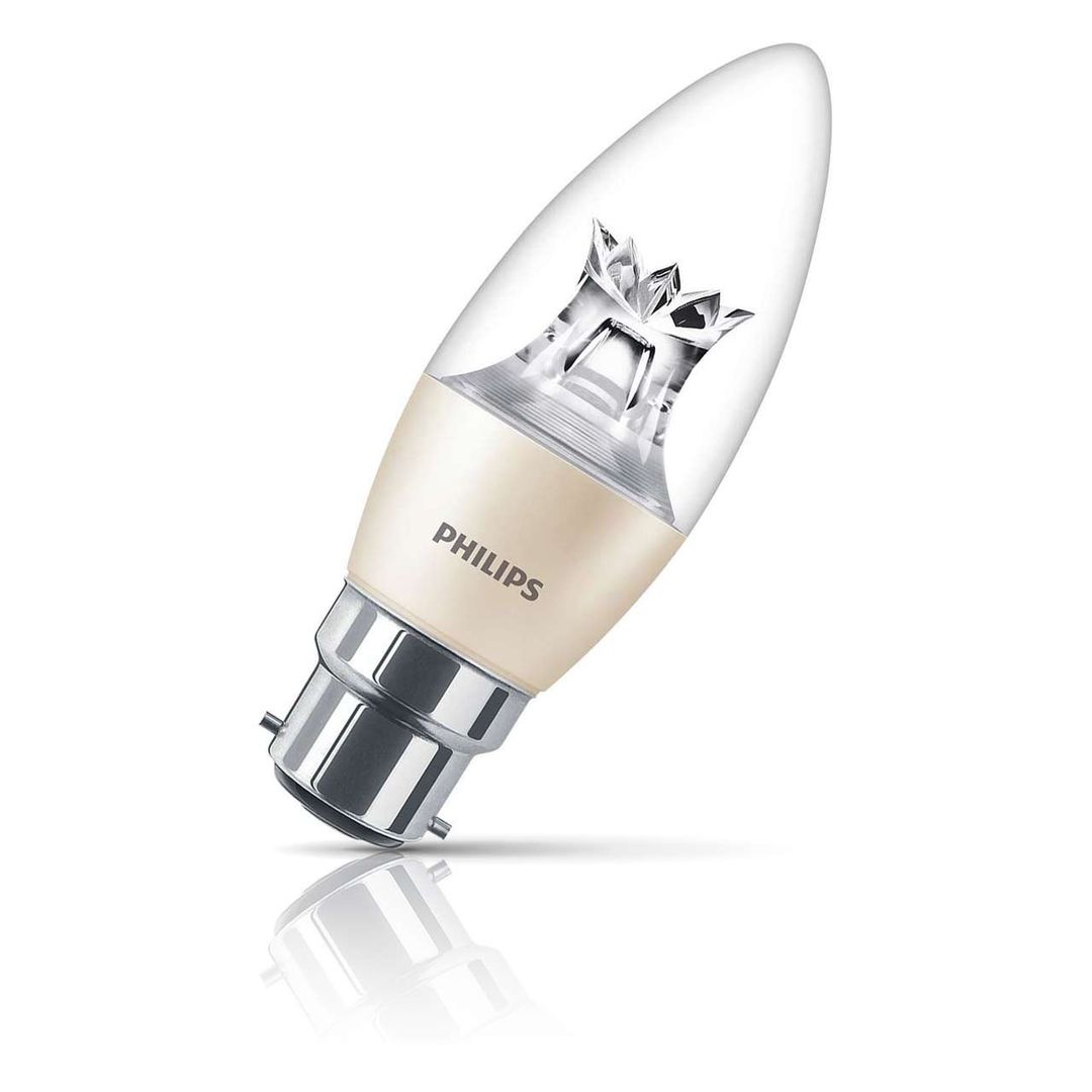 Philips Master LED DimTone Candle 5.5W B22 Dimmable Warm White Clear - Image 1
