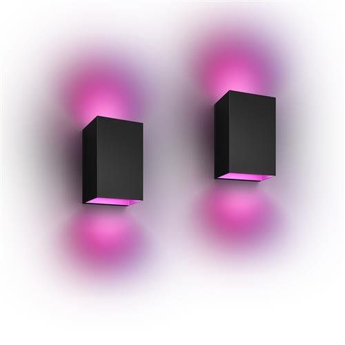 PHILIPS HUE White and Color Ambiance Resonate Smart Outdoor LED Wall Lamp - Black, Twin Pack - Image 1