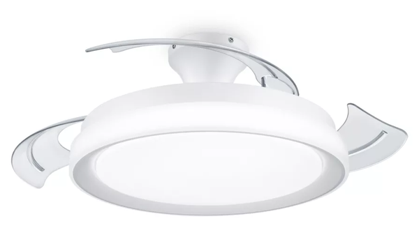 Philips LED ceiling fan Bliss, white/white, quiet, CCT