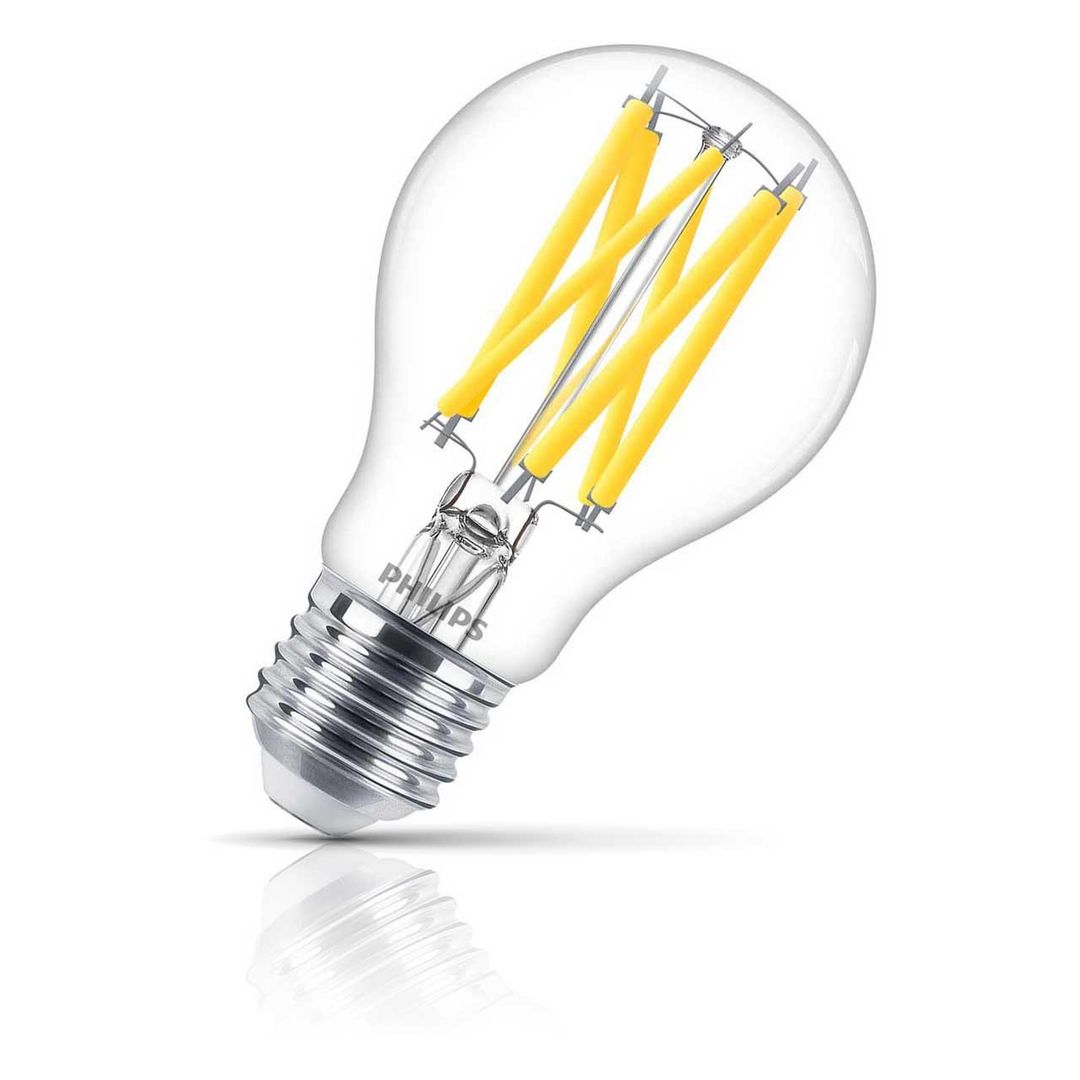 Philips Master LED DimTone GLS Bulb E27 Screw 10.5W 2200K-2700K Warm White Clear - Image 1