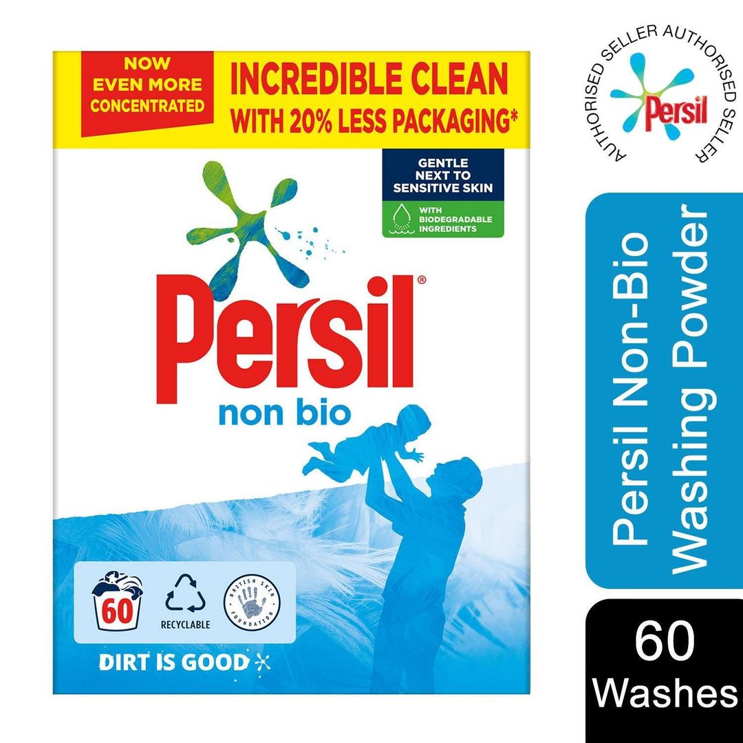 60 Wash Persil Non-Bio Washing Powder with Biodegradable Ingredients - White - Image 1