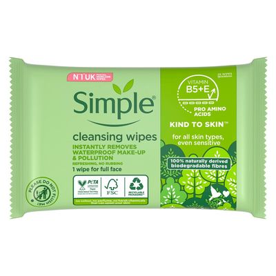 Pack of 25 Simple Cleansing Wipes - Green