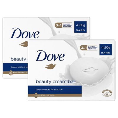 Dove Original Beauty Cream Bar Deep Moisture for Soft and Smooth Skin 4x90g, 2pk - Buy 2