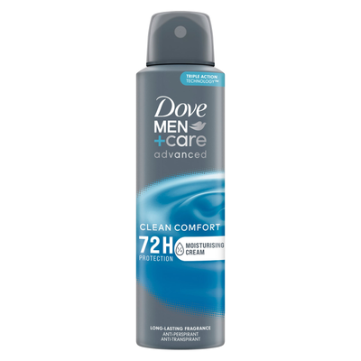 Dove MenCare Antiperspirant Deodorant 72H Protection, Clean Comfort - 150 ml - 1