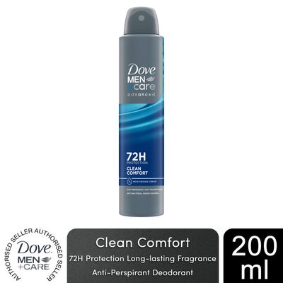 Dove Anti-Perspirant MenCare Advanced Clean Comfort 72H Protection Deo, 200ml - White / 1 - Thumbnail 2