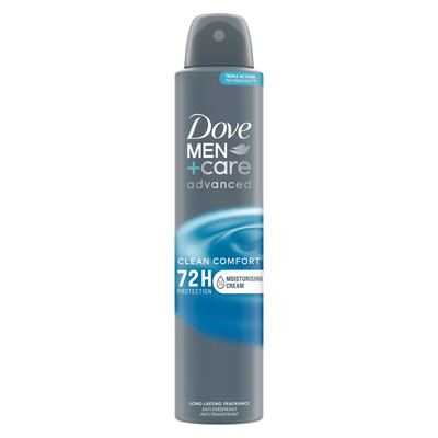 Dove Anti-Perspirant MenCare Advanced Clean Comfort 72H Protection Deo, 200ml - White / 1