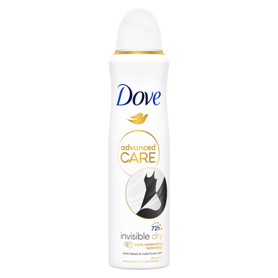 Dove Anti-Perspirant Advanced Care Invisible Dry 72H Deodorant for Women, 150ml - 1
