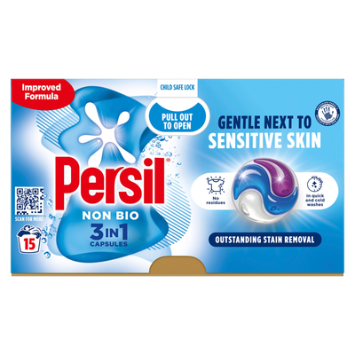 Persil 3 in 1 Washing Capsules Non Bio 15 washes - Thumbnail 2