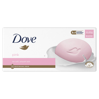 Dove Women's Pink Beauty 'Cream Bar' for Smooth Skin, Moisturising Cream 6x90g, 3pk in White - Thumbnail 2