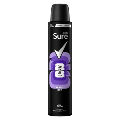 Sure Men FIFA Limited Edition Active Dry Anti-Perspirant Aerosol 200 ml - Thumbnail 2