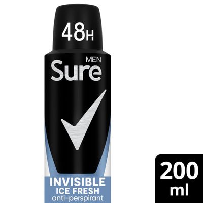 Sure Men Anti-Perspirant Aerosol Invisible Ice Fresh 200 ml - Thumbnail 2