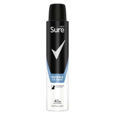 Sure Men Anti-Perspirant Aerosol Invisible Ice Fresh 200 ml