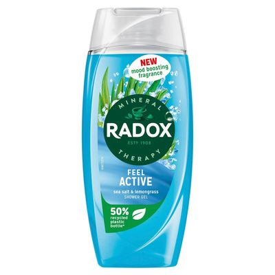 Radox Mineral Therapy Shower Gel Feel Active with Sea Salt & Lemongrass, 225ml - 3 - Thumbnail 2