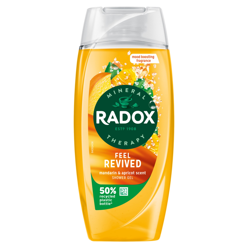 Radox Mineral Therapy Shower Gel Feel Revived Mandarin & Apricot Scent, 225ml - 3 - Image 1