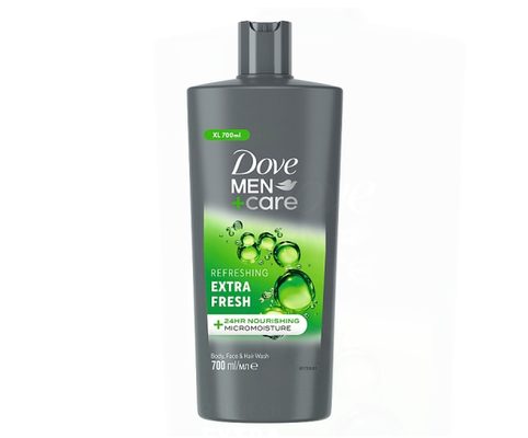 Dove Men's Men+Care 3-in-1 'Body, Face & Hair Wash' 700ml, 6 Pack in Grey - Thumbnail 2