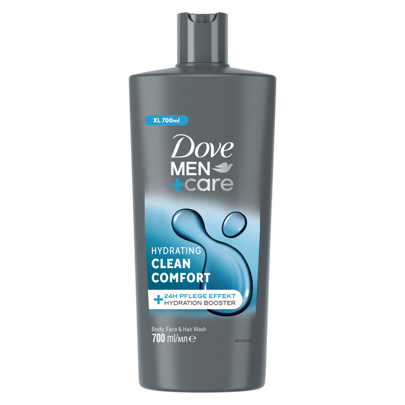 Dove Men+Care Hydrating 3-in-1 Hair, Face and Body Wash Clean Comfort 700 ml - Image 1