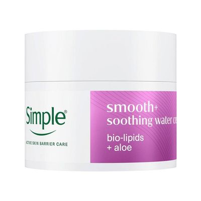 Simple Smooth+ Soothing Water Cream Face Moisturiser Hydrating Care 50ml - White