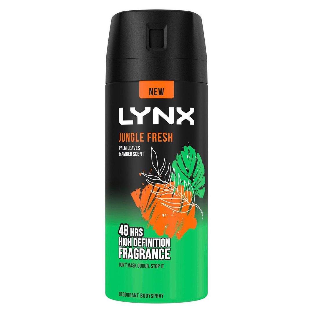 Lynx Body Spray Jungle Fresh 48H High Definition Fragrance Deodorant 150ml, 18 pack - 7cm / 17cm - Image 1