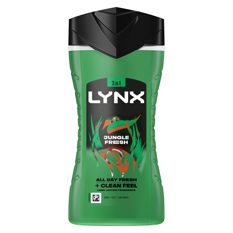 Lynx Jungle Fresh Extra Fresh Shower Gel 225ml - Green - Image 1