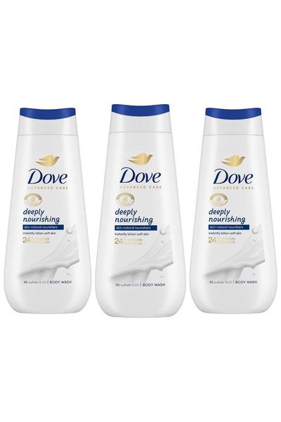 Dove Women's 'Bodywash' Deeply Nourishing 24H Renewing Micromoisture, 3x 225ml in White
