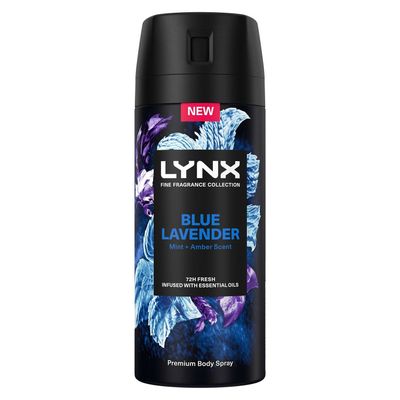 Lynx Fine Fragrance Collection Blue Lavender Premium Deodorant Body Spray, 150ml - 7cm