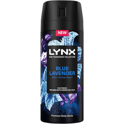 Lynx Fine Fragrance Collection Blue Lavender Premium Deodorant Body Spray, 150ml - 7cm - Thumbnail 2