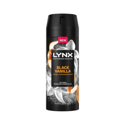 Lynx Fine Fragrance Collection Black Vanilla Deodorant Body Spray 150ml, 30 Pack - 7cm / 17cm - Thumbnail 2