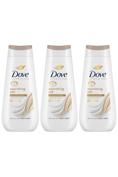 Dove Women's 'Body Wash' Nourishing Silk 24H Renewing Micromoisture, 3x 225ml in White