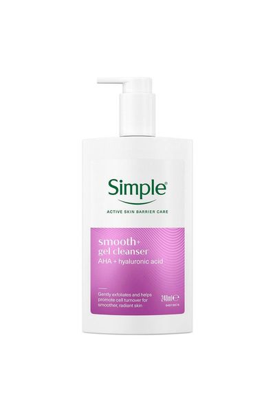 Simple Smooth+ Gel Facial Cleanser Softening Daily Face Wash, 240ml - White