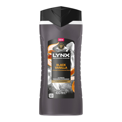 Lynx Black Vanilla Body Wash with 12Hrs of Freshness for Men 400ml, 3 Pack - 10cm - Thumbnail 2
