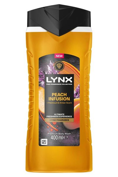 Lynx Peach Infusion Body Wash with 12Hrs of Freshness for Men 400ml, 12 Pack - 10cm