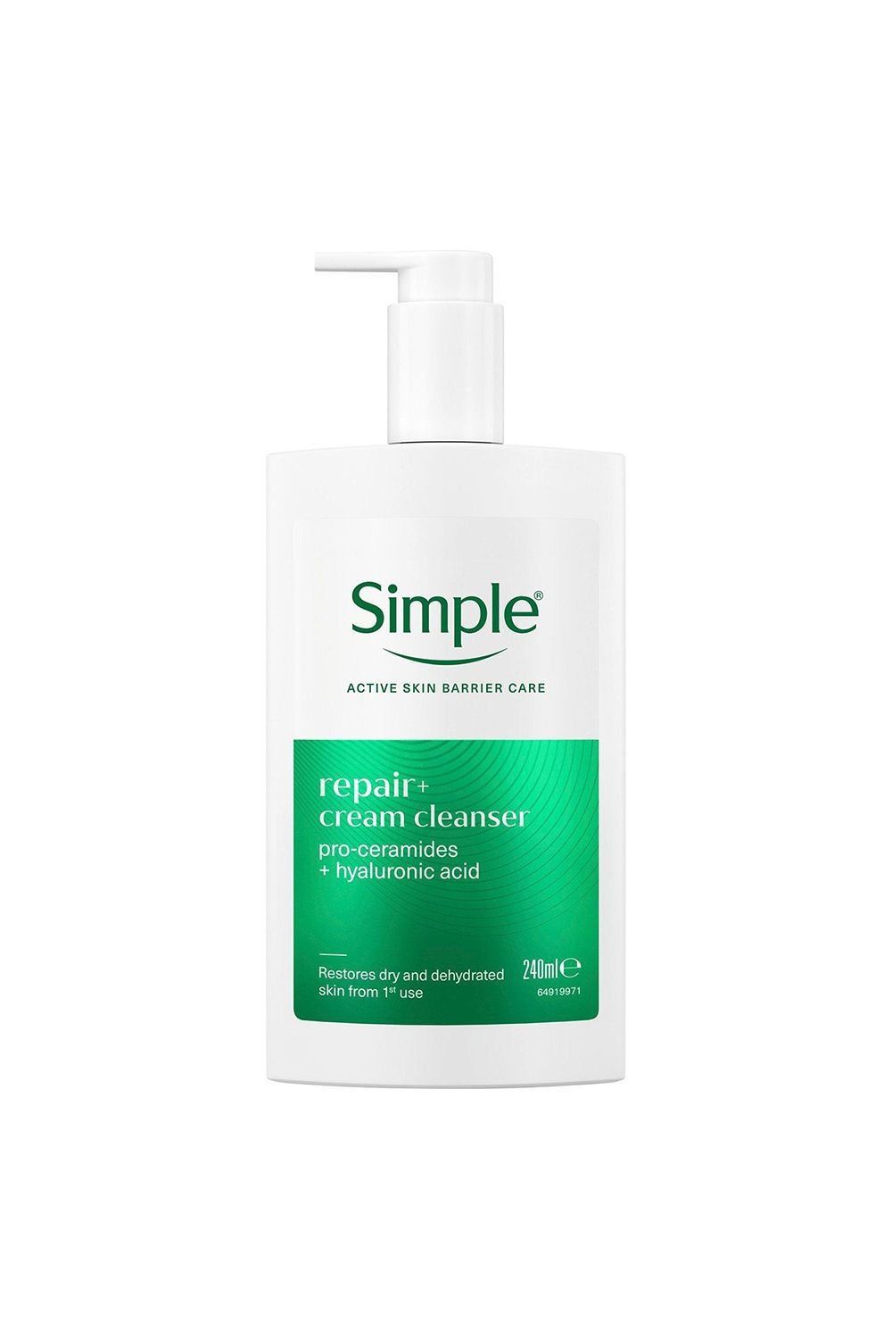 Simple Repair+ Facial Cleanser Soothing Hydrating Gentle Face Wash, 240ml - White - Image 1