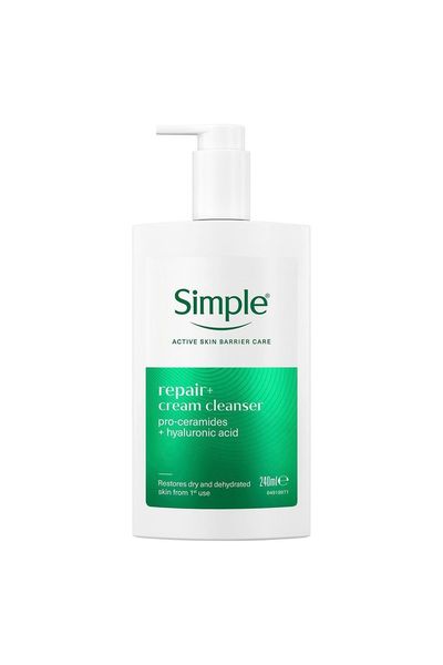 Simple Repair+ Facial Cleanser Soothing Hydrating Gentle Face Wash, 240ml - White