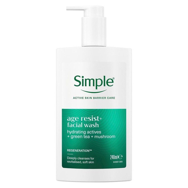 Simple Age Resist+ Facial Cleanser Anti-Ageing Hydrating Face Wash, 240ml - White - Image 1