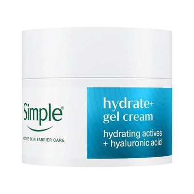 Simple Hydrate+ Facial Moisturiser Lightweight Refreshing Face Cream, 50ml - White